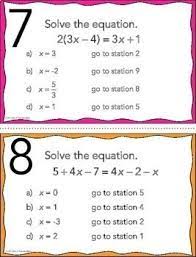 Free Solving Multi Step Equations Stations Maze Activity Solving Multi Step Equations Multi Step Equations Middle School Algebra