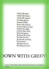 Down With Greens Suzie Bitner Was Afraid Of The Drain Funny Poems For Kids Childrens Poems Poetry For Kids