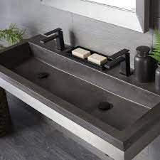 concrete trough double bathroom sink