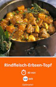 Rindfleisch Erbsen Topf Rezept Rindfleisch Fleisch Gerichte Erbsen