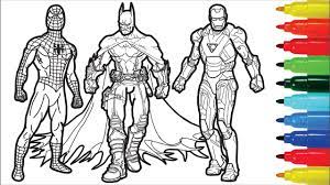 Free printable batman coloring pages for kids. Spiderman Iron Man Batman Captain America Wolverine Coloring Pages Superheros Coloring Pages Youtube