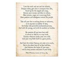 Walt Whitman Art Print Love The Earth Poem Whitman Quote Etsy Earth Poems Love The Earth Poems