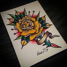 Gusj714 On Instagram Yellow Gusj714 On Instagram Yellow Neo Traditional Rose Tattoo Desig Traditional Rose Tattoos Yellow Rose Tattoos Rose Tattoos