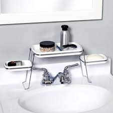 zenna home vanity shelf, chrome and