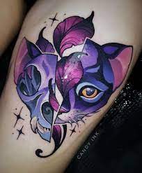 Pin By Candy Ink On Tattoos Cat Skull Tattoo Tattoos Girly Tattoos