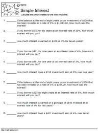 Practice Calculating Simple Interest With Free Worksheets Simple Interest Word Problem Worksheets Math Worksheets