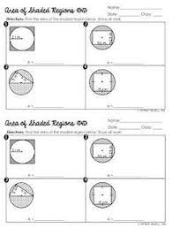 Free Area Of Shaded Regions Of Circles Worksheet Secondary Math Classroom Math Classroom Special Education Math
