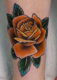 Virginia Elwood Tattoo Traditional Rose Tattoos Yellow Rose Tattoos Old School Tattoo