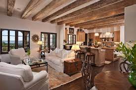 Craftsman Great Room With Hardwood Floors Grabill Casement Window Bellmont Cabinets Penta Pendant Light Exposed Bea Great Rooms Bookshelves Built In Home