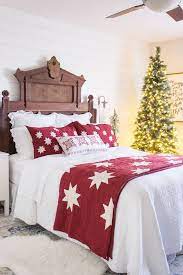 My Traditional Christmas Bedroom Shades Of Blue Interiors Holiday Bedroom Christmas Decorations Bedroom Holiday Room