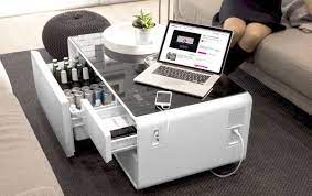 The Amazing Coffee Table That Chills Beer And Charges Phones Is Now Half Price And Comes In Two New Colors Coffee Table Refrigerator Cool Coffee Tables Fridge Built In