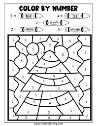 Kids learn how to cut and paste shapes. Christmas Color By Number Printables Crafty Morning