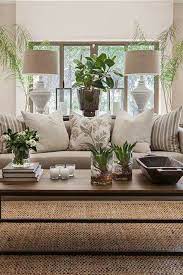 Livingroom Decor With Beige And Plants A Clean Style That S Comfortable And Not Too Sterile House Interior Home Living Room Living Room Designs