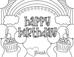 Coloring and drawing on kids birthday is the best idea to keep them. Happy Birthday Coloring Page Sunshine Rainbows Cupcakes