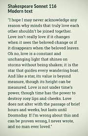 Shakespeare Sonnet 116 Modern Text Sonnet 116 Shakespeare Sonnets Sonnets