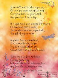 Ramblingsoftheclaury On Twitter Kindness Poem Simple Poems Poems For Students