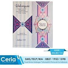 Ukuran undangan ini adalah 360 x 210 mm dalam keadaan terbuka. Cover Undangan Kosong Pigura