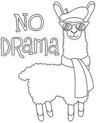 No Drama Llama Design Uth19082 From Urbanthreads Com Easy Coloring Pages Kids Printable Coloring Pages Coloring Book Pages
