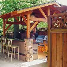 Outdoor kitchens have turned out to be more detailed, adding extra components such as gas lines, sinks, and even this beautiful outside kitchen feels like a comfortable and welcoming extension to a home. Outdoor Kitchen Designs With Roofs 27 Beautiful Outdoor Kitchen Designs Ideas And Simple Plans For Covered Outdoor Kitchens Outdoor Kitchen Backyard
