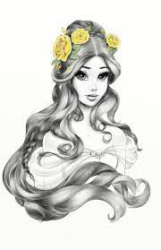 Janene Dunbar On Behance Disney Belle Hairpik Illustration Beauty And The Beast Disney Princess Sketches Disney Princess Drawings Disney Tattoos