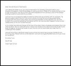 Academic Recommendation Letter Example Letter Samples Templates