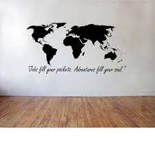World Map Jobs Fill Your Pocket Adventure Fills Your Soul Wall Quotes Decals World Map Decor World Map