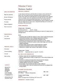 Business Analyst Cv Template Cv Example Project Manager Crm Business Analyst Jobs