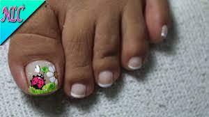 Figuras de uñas para pies 2019. Decoracion De Unas Para Pies Mariquita Y Flor Flower Nail Art Ladybug Nail Art Nlc Youtube