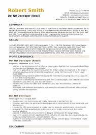 Dot Net Developer Resume Samples Qwikresume