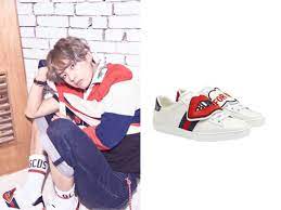 Bts Love Yourself Her V Wears Gucci Sneaker Kdramastyle Bts Clothing Gucci Sneakers Kpop Fashion