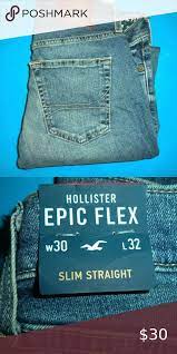 New Mens Hollister Epic Flex Slim Straigt 30 X 32 Hollister Straight Fit Jeans Mens Jeans Slim