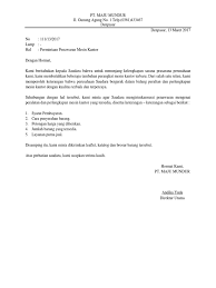 Sehubungan dengan surat undangan dari saudara, kami bermaksud memberitahukan bahwa pimpinan kami menyanggupi permintaan saudara untuk menjadi pembicara utama dalam seminar yang bertema pribadi tangguh. Contoh Surat Full Block Style Tentang Penawaran Barang Bagi Contoh Surat
