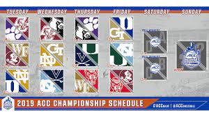 Here is the full acc tournament bracket, schedule, scores and seeds information. 2019 Acc Baseball Championship Schedule Announced Atlantic Coast Conference