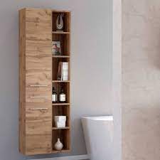 Badmöbelset libato 60 90 120 badmöbel wastischunterschrank hochglanz sieper. Wildeiche Bad Hochschrank Regal Fur Stand Und Wandmontage Lemnas 2 Teilig
