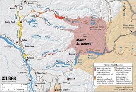 Mount St Helens Lava Flow Map Hazard Map St Helens Volcano