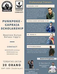 Beasiswa Kursus Bahasa Inggris Oleh Punkpoke Dan Gapraja Bahasa Inggris Inggris Bahasa