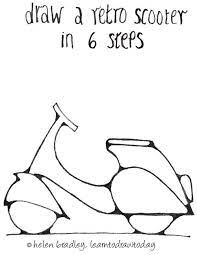 Learn To Draw Retro Scooter Easy Drawings Markers Drawing Ideas