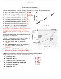 Matter that has definite volume and shape. A 2 Heat Curves Phase Diagram Worksheet Key