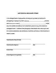 Art Media Release Form Form Medium Art Release