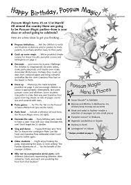 Possum Magic Colouring Sheets Possum Magic Magic Birthday Author Studies