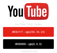 Colors Used In The Youtube Logo And Website Color Coding Youtube Color