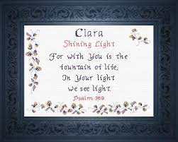 Clara Name Blessings Personalized Cross Stitch Design From Joyful Expressions Cross Stitch Personalized Cross Cross Stitch Designs