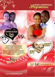 Weeding Programme Cover Page Designed By Benchuks Wedding Programs Cover Pages Our Wedding