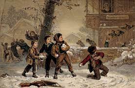 Groups Of Children Are Playing In The Snow And Throwing Snowballs At One Another Process Print After E Girardet Scrap Album Christmas Art Digital Download Etsy