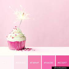Pink Cupcakes Cute Colors Birthday And Celebration Color Palette Made For Digital Art Graphic Designers Color Palette Pink February Colors Color Palette
