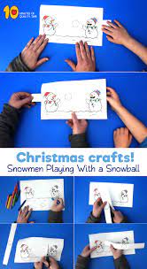 Snowmen Playing With A Snowball Christmas Crafts Easy Arts And Crafts Fun Activities For Kids