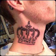 Man Neck Crown Tattoo Erkek Boyun Tac Dovmesi Boyun Dovmeleri Erkek Dovmeleri Dovme