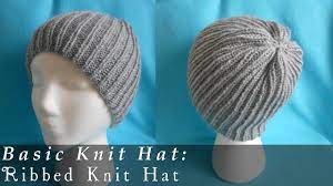 The link took me here: Basic Ribbed Beanie Knit Youtube