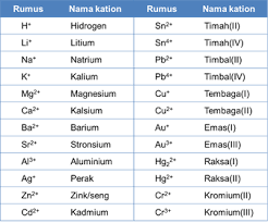 Tata Nama Senyawa Organik Anorganik Ion Molekul Asam