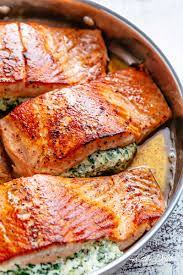 Easy low sugar breakfast recipes to start your day off right. Creamy Spinach Stuffed Salmon In Garlic Butter Cafe Delites